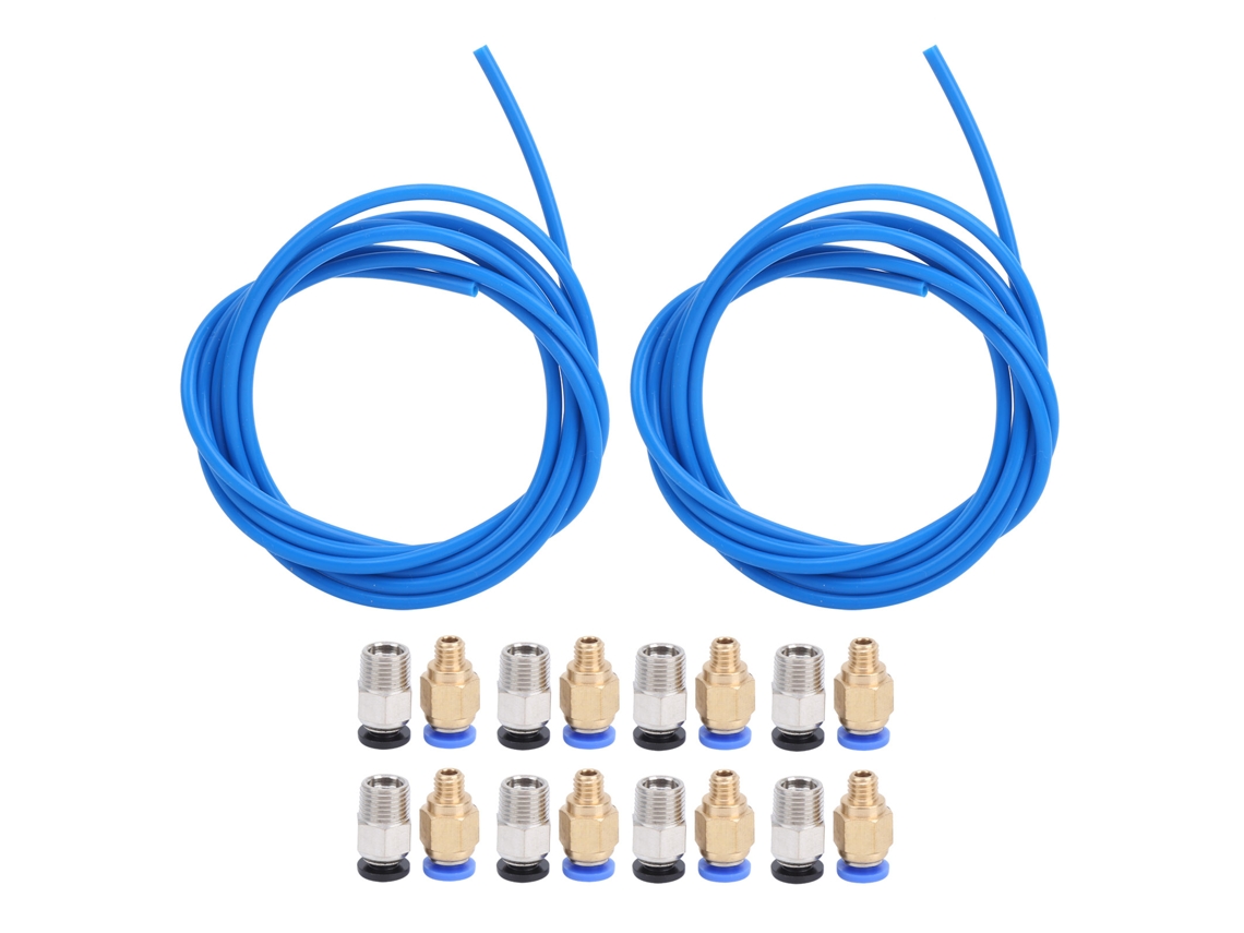 Accesorios Para Impresora 3d: 2 Tubos De Ptfe Azules, 8 Conectores Neumáticos M10 Y 8 Conectores M6.