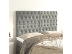 Cabeceros 4 Unidades De Terciopelo Gris Claro 80x7x78/88 Cm