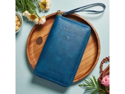 Cartera de viaje con protección RFID para pasaporte, para mujer/hombre, azul, Hexinyigjly