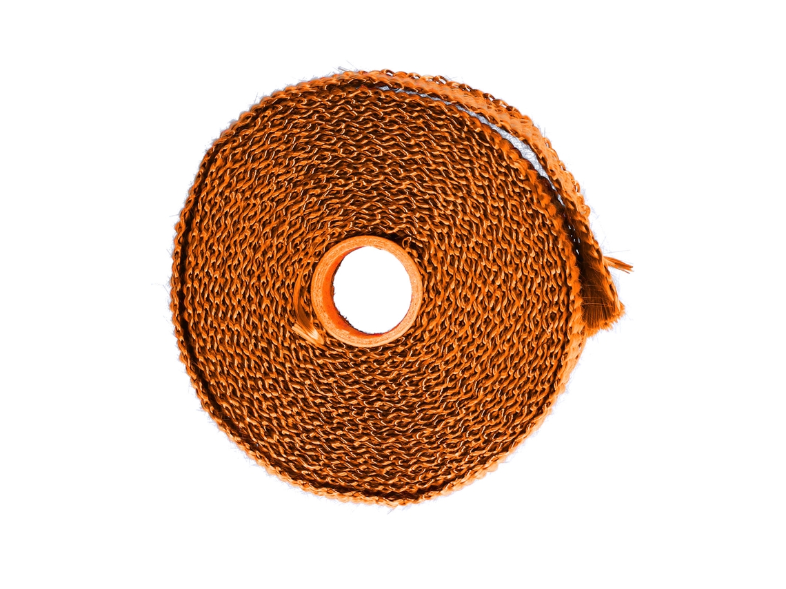 Cinta Aislante Térmica Para Tubos De Escape, 5 M, Fibra De Vidrio Con Fijaciones De Aleación De Acero Para Coches Y Motocicletas, Color Naranja.