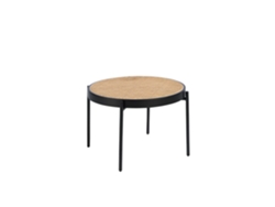 Mesa de Centro ANGEL CERDA (Negro y Beige - Rattan - Ø66 x 40 cm)