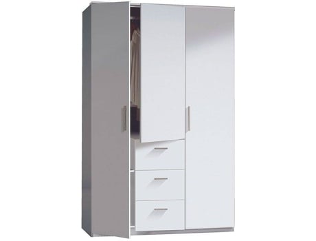 Guardarropa HABITDESIGN 3 Puertas (Blanco Brillo - Melamina - 120x200x52 cm)