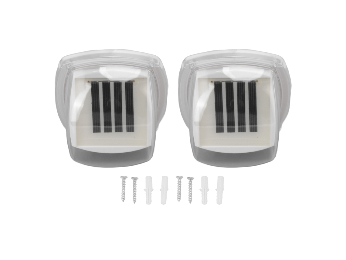 Rebe-2 Piezas Lámpara Solar Led Para Cerca Pared Impermeable Luz Cálida Mini Transparente Montada En Pared Jardín Patio