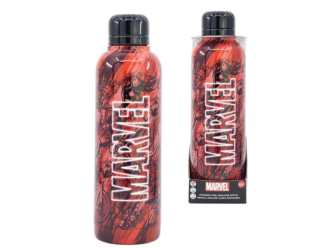 Botella Cantimplora Marvel Pattern 515 Ml Termo Acero Inoxidable