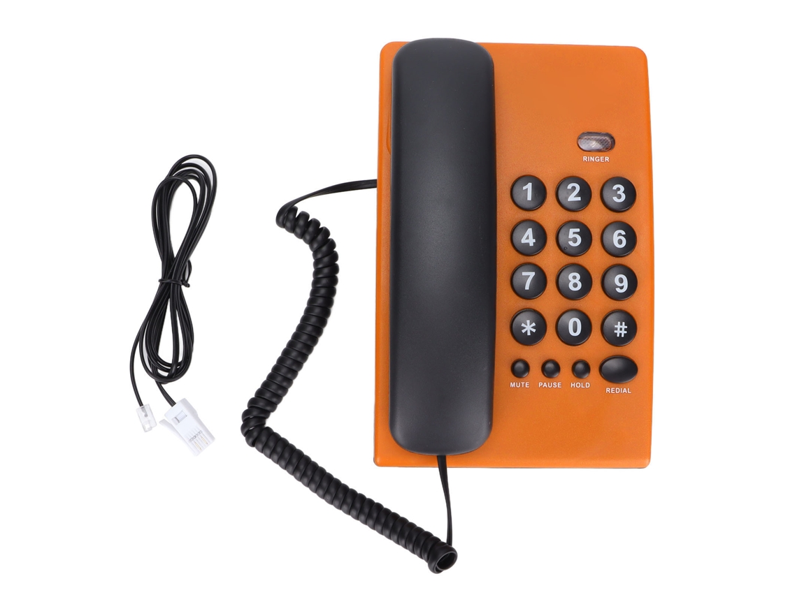 Teléfono Fijo Con Cable Kxt504 Con Función De Silencio Y Doble Contestador Para El Hogar, Hotel Y Oficina - Naranja