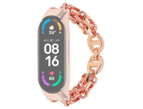 Correa de acero inoxidable ahuecar para Xiaomi Mi Band 3/4 - oro rosa