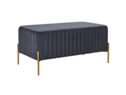 Banco Beliani Utah para salón con patas de metal, de Veludo Preto, 91x47x43