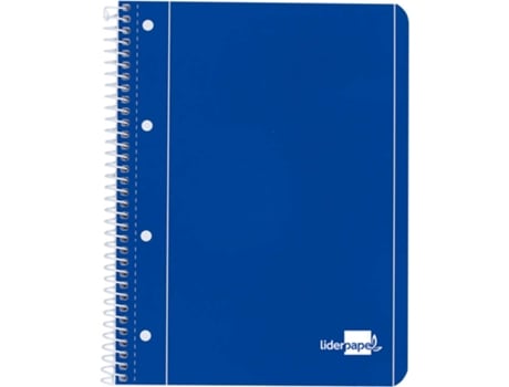 Cuaderno Espiral LIDERPAPEL Tapa Azul 80H A4 Cuadriculado