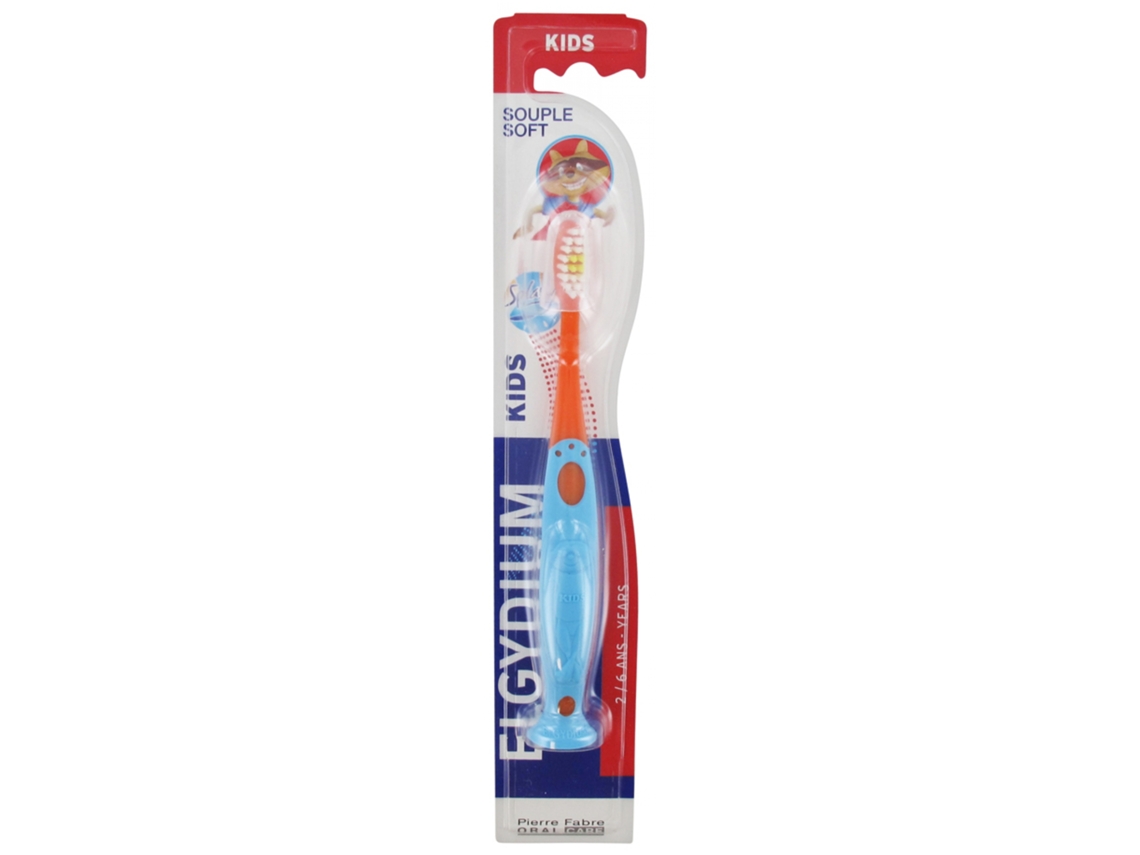 Cepillo de Dientes Kids Suave 2/6 Años Color: Naranja Y Azul ELGYDIUM