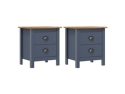 Mesitas de Noche LOVELY HOME Mesinha Hill 2 Pcs 46X35X49,5 Cm Pinho Cinza
