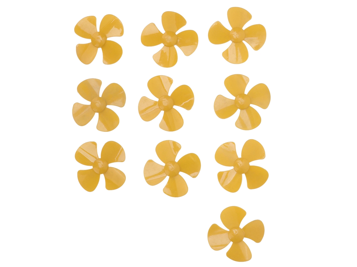 10 Hélices De Plástico De 4 Aspas De 80 Mm Con Orificio De 2 Mm Para Juguetes De Bricolaje Xr-149 Amarillo