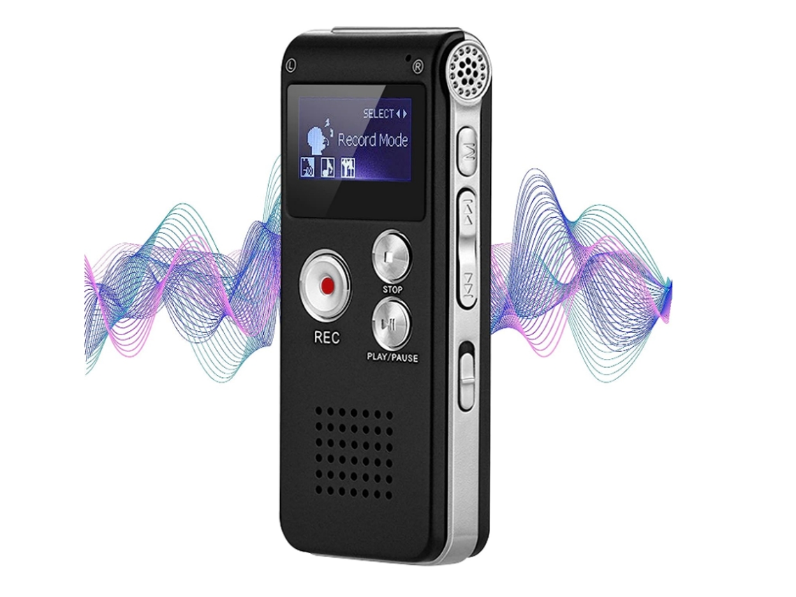 Grabadora de voz digital profesional de 8 GB, mini grabadora de voz recargable con audio digital multifuncional y reproducción de MP3 Yizhood (negro)