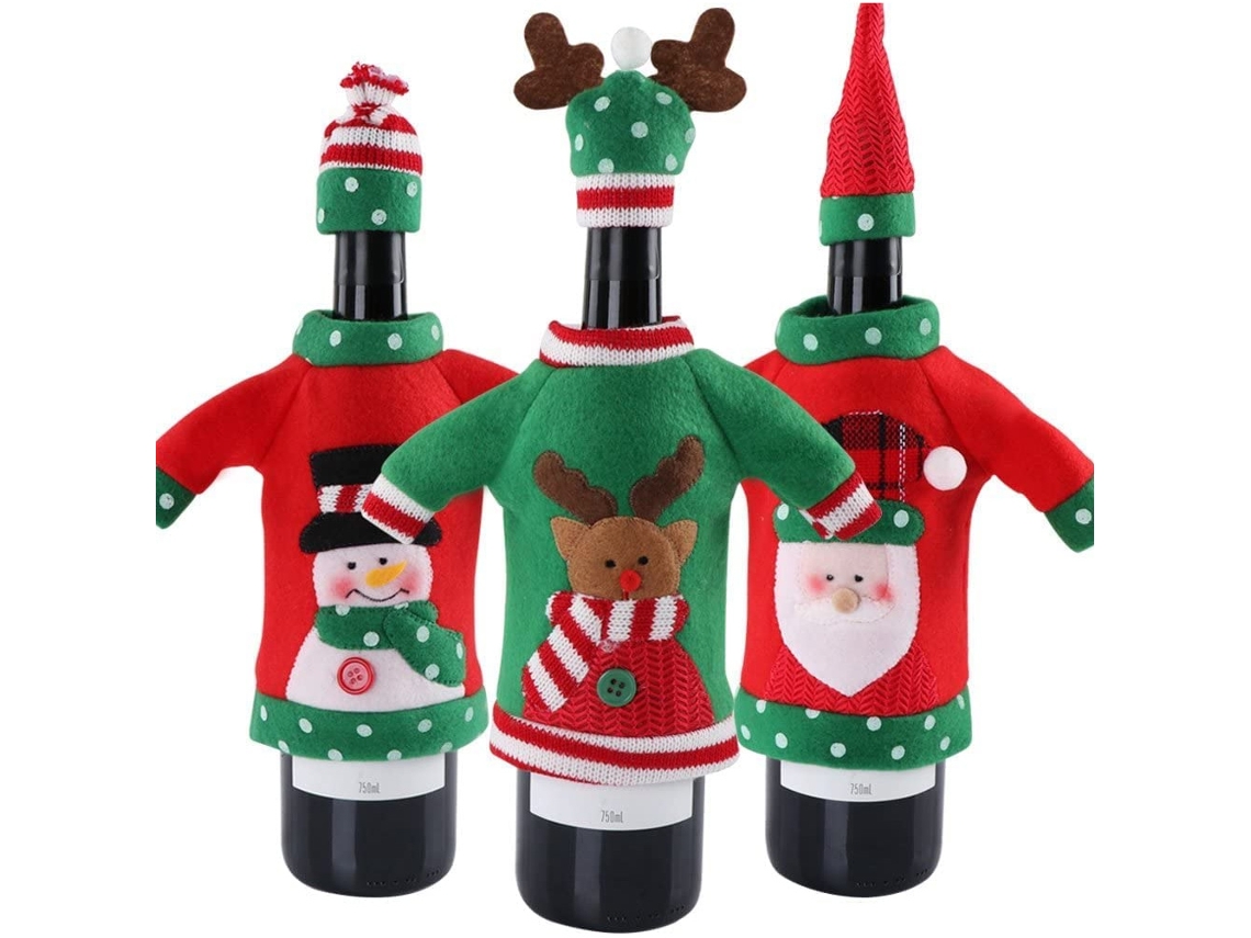 Cubierta de botella de vino de Navidad, suéter feo de vacaciones NEVEANCE
