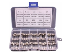 100 Fusibles De Vidrio De 5x20 Mm En Caja, 0,2 A-20 A, 10 Modelos, 250 V, De Acción Rápida, 10 Compartimentos.