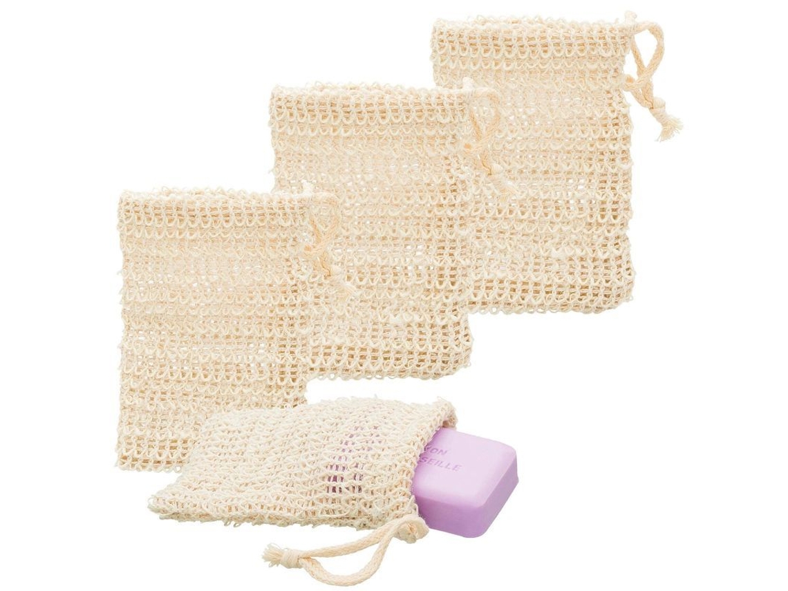 Bolsa para jabón natural Linjou 2026, exfoliante redondo de sisal de 14 cm x 9 cm, sin plástico, ahorra jabón.