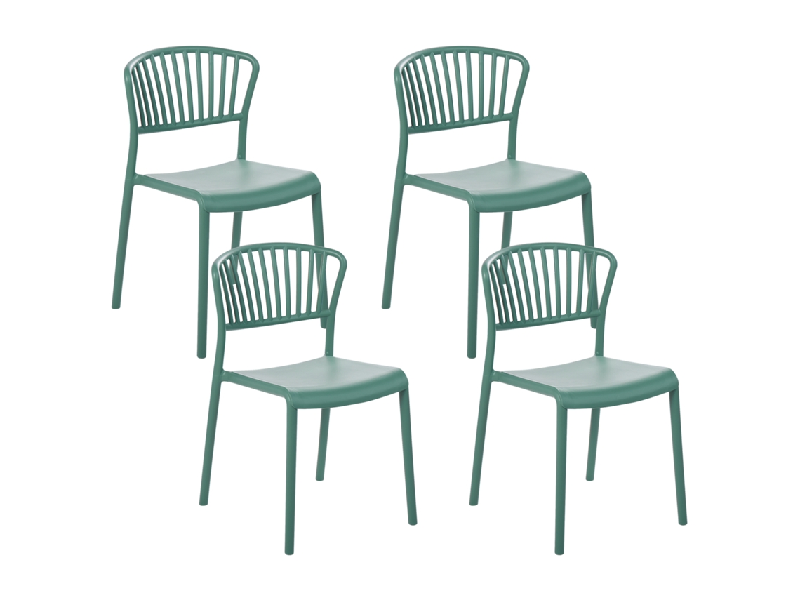 Juego de sillas de diseño BELIANI Gela de Polipropileno Verde 45x50x78