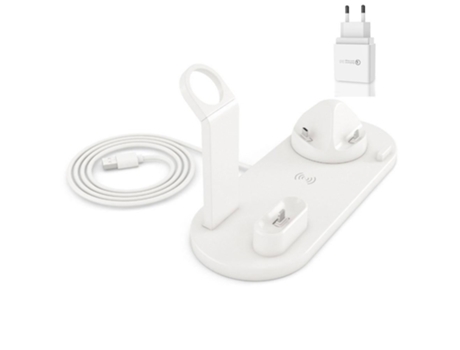 Cargador de Smartwatch SLOWMOOSE Estación base de carga inalámbrica 4 en 1 para Iphone Airpods Watch (Adicionar Adaptador Eu Qc3.0-200025551)