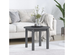 Mesa de Centro de Apoyo Ø 55X45 cm Madera de Pino Macizo Gris