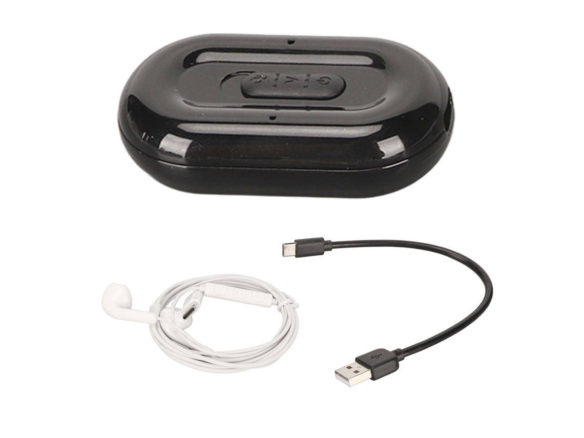 Grabadora De Voz Digital Con Activación Por Voz, Reducción De Ruido E Ia, Reproductor De Mp3, Magnética, Negra, 4 Gb