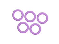 5 Pulseras De Silicona Suave Para La Dentición Del Bebé, Anillo Para Aliviar Las Encías, Tamaño Mediano, Color Morado.