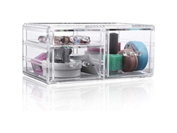 Organizador De Escritorio Acrílico Con 3 Cajones Para Oficina, Cocina Y Cosméticos.