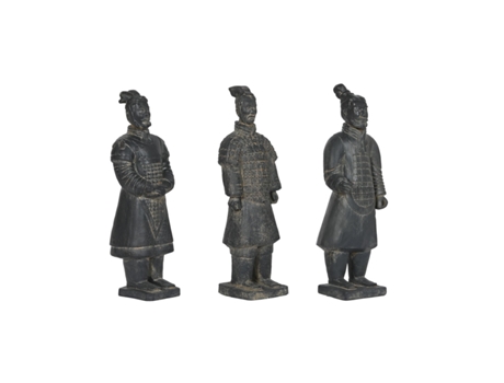 Figura Decorativa HOME ESPRIT Gris Guerrero 18,5 x 16,5 x 57 cm (3 Unidades)