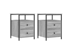 Maison Exclusive - Mesitas Noche 2 Uds Madera Ingeniería Gris Sonoma 44x45x60 Cm