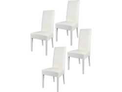 Conjunto de 4 Cadeiras T M C S Luisa (Branco - 99x46x55 cm - Madeira)