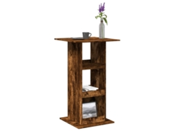 Mesa de bar | Mesa de bistró con almacenamiento, fabricada en madera de roble ahumado.
