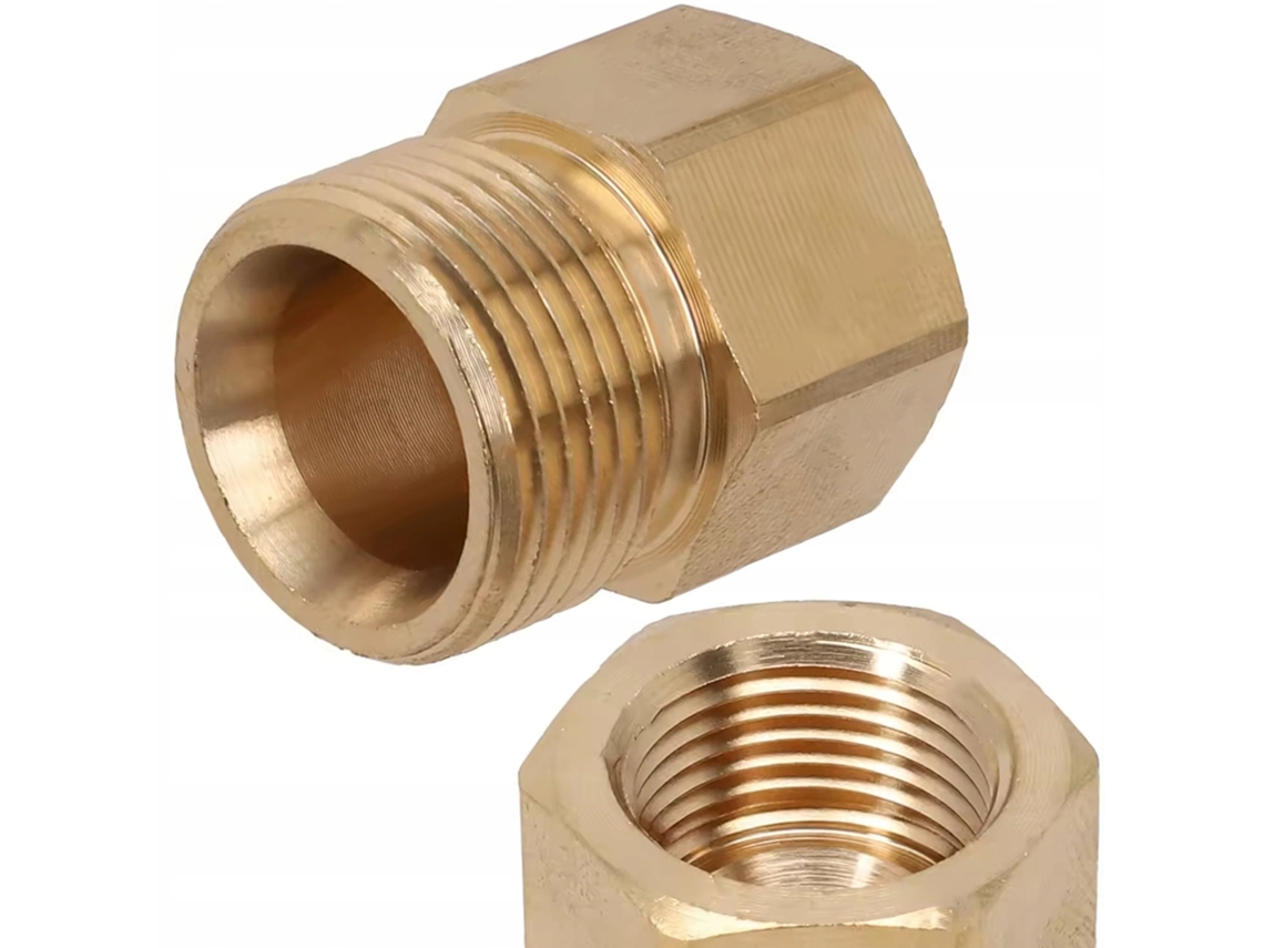 Adaptador de rosca M22x1.5 a 3/8'' – Latón duradero | Compatible con hidrolimpiadoras Kärcher HD/HDS