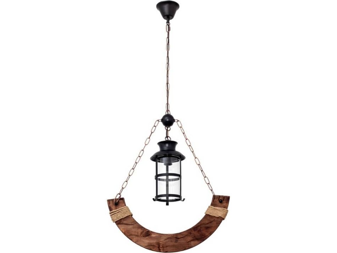 Lámpara de Techo FABRILAMP Cortijo (Marrón - Lana, Metal, Cristal - 112x54 cm)
