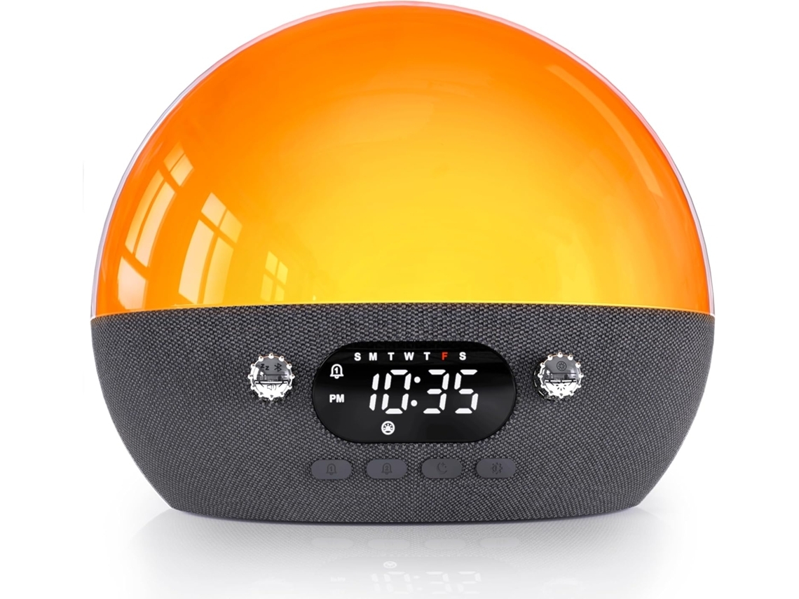 Despertador Sunrise con altavoz Bluetooth y ruido blanco para ayudarte a dormir (gris)