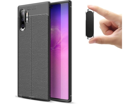 Carcasa y Soporte Samsung Note 10 Plus Rugged Leather Negro
