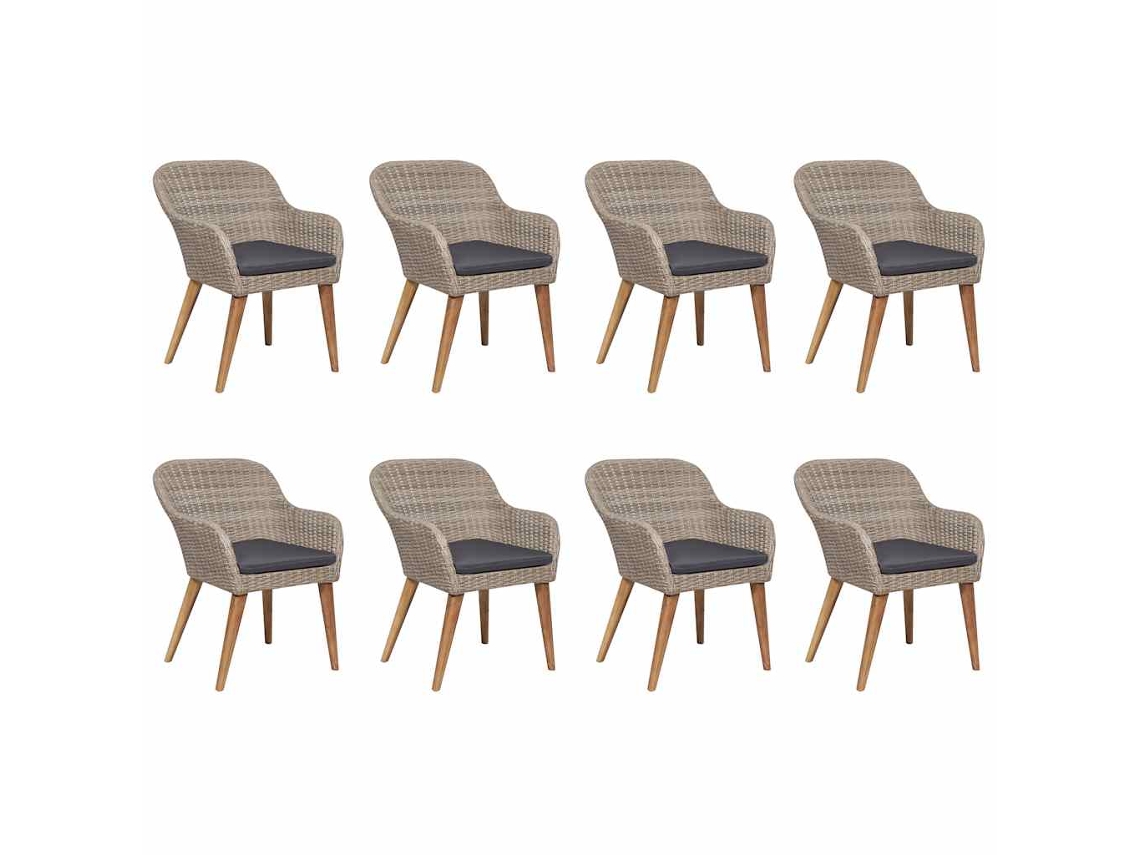 Maison Exclusive - Juego De Comedor Para Jardín De 9 Piezas Marrón