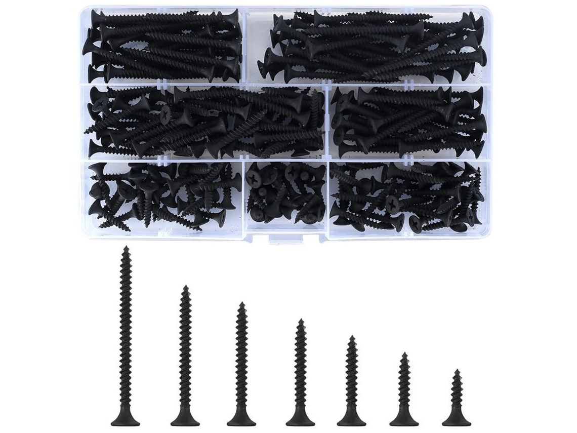220 Tornillos Autorroscantes De Acero Al Carbono, Cabeza Plana Phillips, Para Madera, Paneles De Yeso Y Metal.