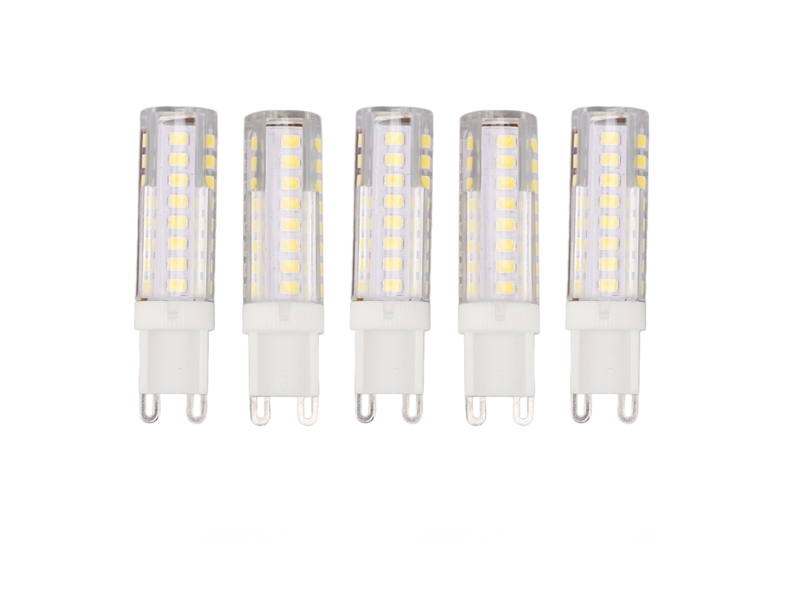 Bombilla LED G9 regulable de 7 W, 5 unidades, alto brillo, ahorro de energía, bombilla G9 de doble pin