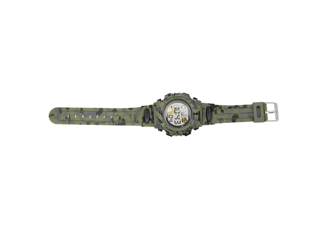 Reloj Deportivo Digital De Camuflaje Para Hombres Y Estudiantes, Resistente Al Agua, Cronógrafo Nocturno, Color Verde.