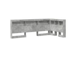 Cabecero de cama gris con almacenaje de 80 cm de madera procesada