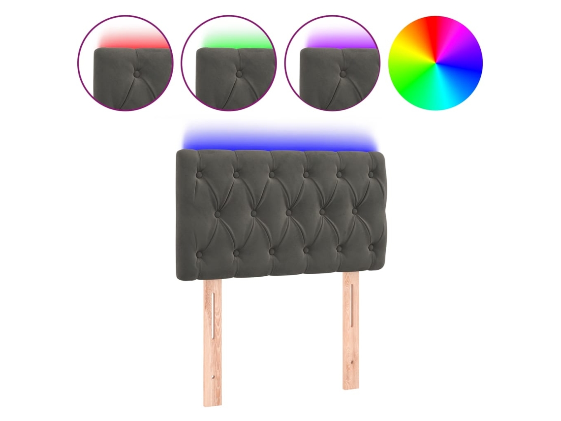 Maison Exclusive - Cabecero Con Led De Terciopelo Gris Oscuro 80x7x78/88 Cm