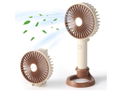 Ventilador De Mano (color Café), 3 Velocidades, Recargable Por Usb, Plegable, Ideal Para Viajes Y Camping.