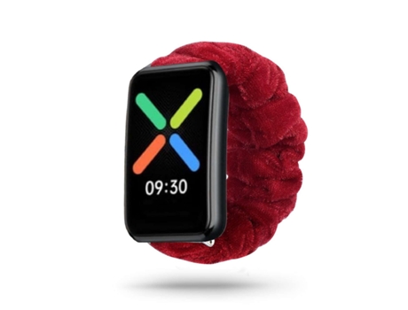 Correa Oppo Watch Free Pulsera Scrunchie Rojo