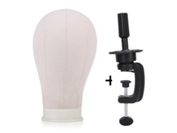 Cabeza De Maniquí Para Pelucas Y Gorros De 23 Pulgadas Con Soporte De Pinza Para Mesa
