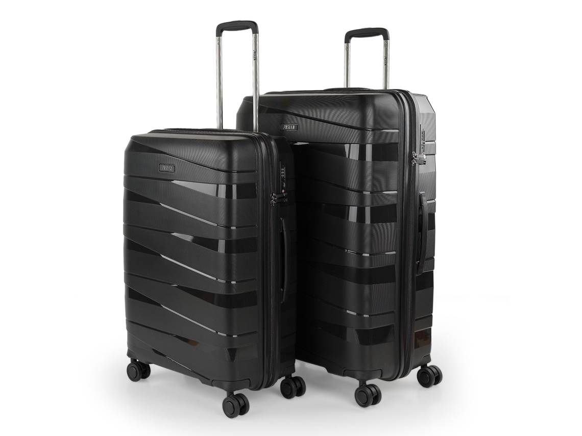 Juego De Maletas Rígidas Pp JASLEN Stuttgart negro (48X75x29 Cm - 92L)