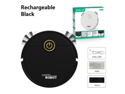 (versión Recargable Negra) Aspiradora Robótica Automática 3 En 1 Con Carga Usb