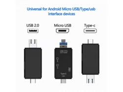 Adaptador De Leitor De Cartões Sd/micro Sd Adaptador De Armazenamento Usb-c 6 Em 1 Micro Usb Otg