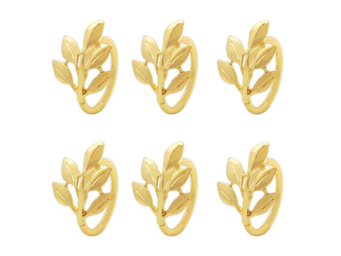 2026-anillos Para Servilletas De Hoja Dorada, 12 Piezas, Para Bodas, Cumpleaños Y Fiestas De Cena, Decoración De Mesa