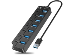 Divisor De Hub Usb 3.0 De 7 Portas Para Adaptador Usb De Desktop De Laptop Com Interruptores Individuais