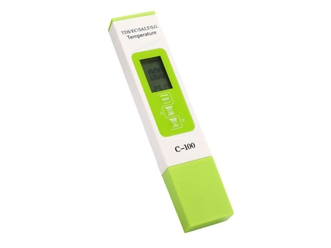 Atyhao C-100 Prueba de Calidad del Agua 5 en 1 Probador de Agua de Mar Tds Ce Probador de Calidad del Agua Multifuncional de salinidad