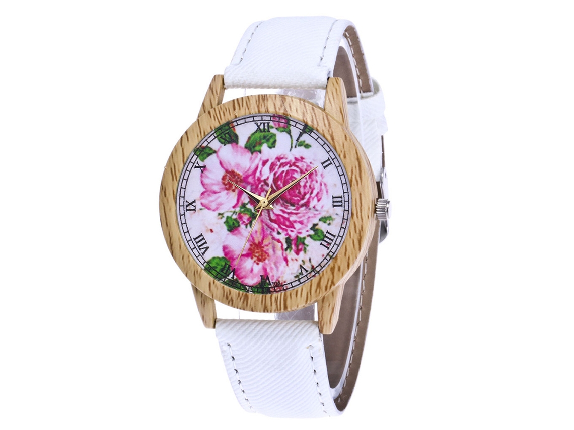 Reloj De Pulsera De Aleación Con Correa De Lona, Estilo Moderno, Movimiento De Cuarzo, Esfera Redonda, Blanco.