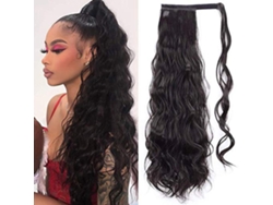 Peinado De Coleta Larga Y Rizada Con Extensiones De Cabello Sintético Para Mujeres Y Niñas.